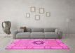 Machine Washable Abstract Pink Modern Rug in a Living Room, wshabs2608pnk