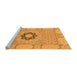 Sideview of Machine Washable Abstract Orange Modern Area Rugs, wshabs2608org