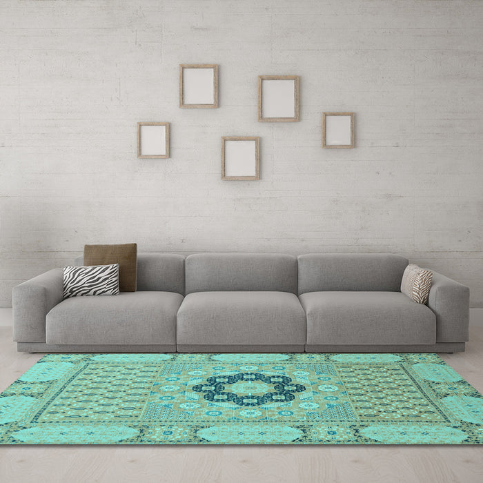 Machine Washable Abstract Light Blue Modern Rug in a Living Room, wshabs2608lblu