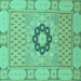 Square Abstract Turquoise Modern Rug, abs2608turq