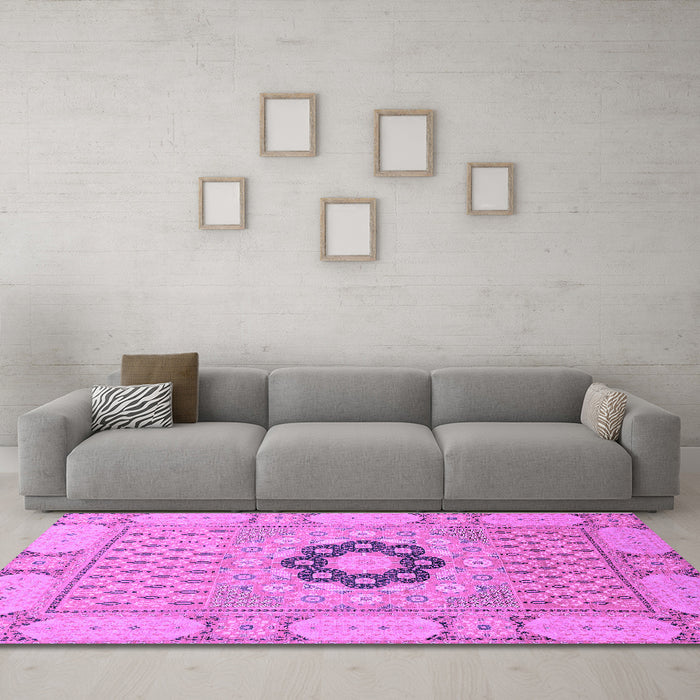Machine Washable Abstract Purple Modern Area Rugs in a Living Room, wshabs2608pur