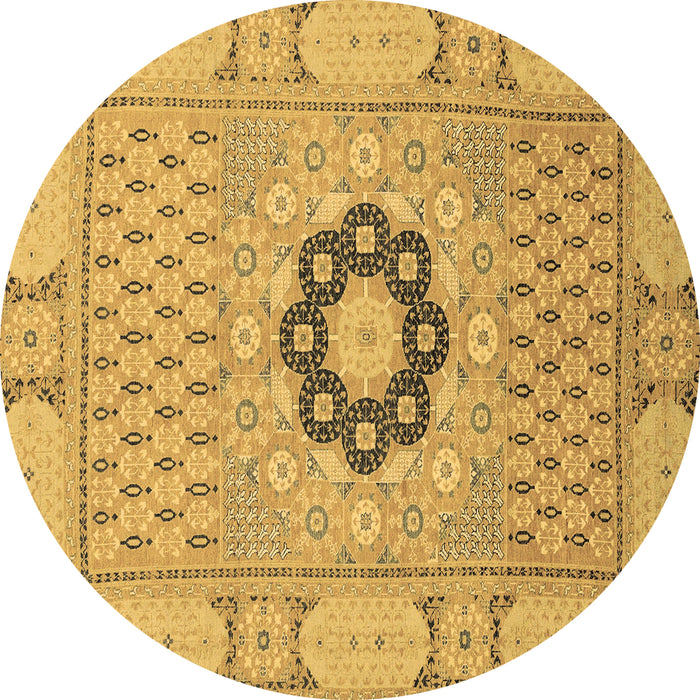 Round Abstract Brown Modern Rug, abs2608brn