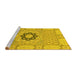 Sideview of Machine Washable Abstract Yellow Modern Rug, wshabs2608yw