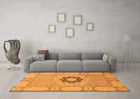 Machine Washable Abstract Orange Modern Rug, wshabs2608org