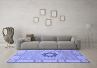 Machine Washable Abstract Blue Modern Rug, wshabs2608blu