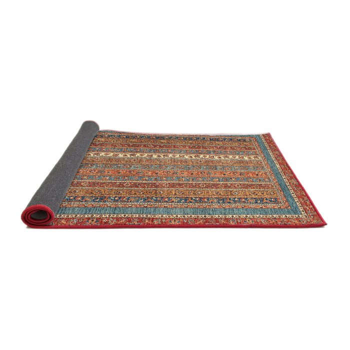 Sideview of Abstract Fire Brick Red Modern Rug, abs2609