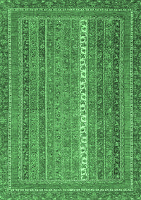 Abstract Emerald Green Modern Rug, abs2609emgrn