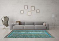 Machine Washable Abstract Light Blue Modern Rug, wshabs2609lblu