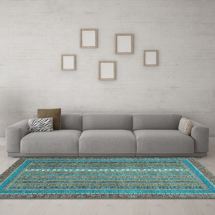Machine Washable Abstract Light Blue Modern Rug in a Living Room, wshabs2609lblu