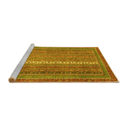 Sideview of Machine Washable Abstract Yellow Modern Rug, wshabs2609yw