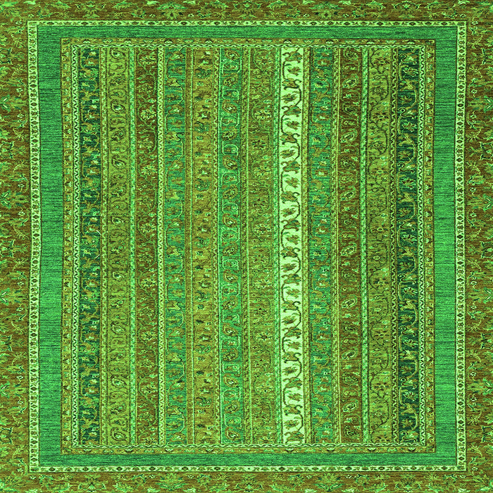 Square Abstract Green Modern Rug, abs2609grn