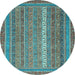 Round Abstract Light Blue Modern Rug, abs2609lblu