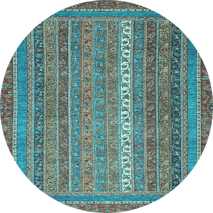 Round Machine Washable Abstract Light Blue Modern Rug, wshabs2609lblu