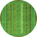 Round Abstract Green Modern Rug, abs2609grn