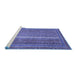 Sideview of Machine Washable Abstract Blue Modern Rug, wshabs2609blu