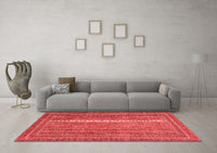 Machine Washable Abstract Red Modern Rug, wshabs2609red