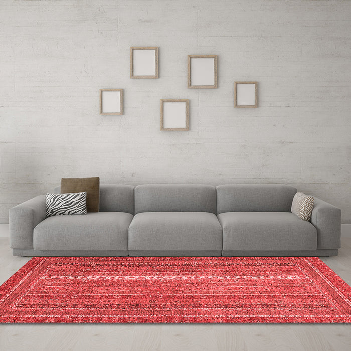 Modern Red Washable Rugs