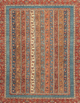 Abstract Fire Brick Red Modern Rug, abs2609