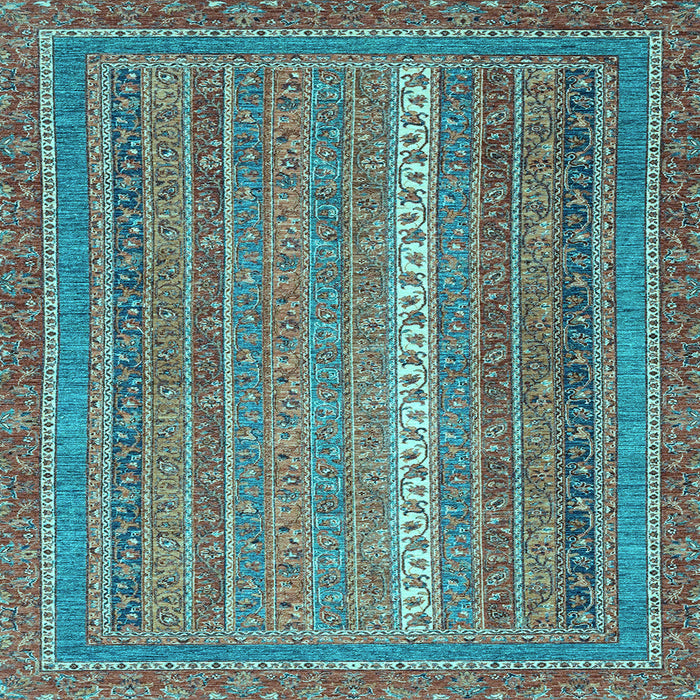 Square Abstract Light Blue Modern Rug, abs2609lblu