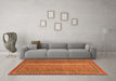 Machine Washable Abstract Orange Modern Area Rugs in a Living Room, wshabs2609org