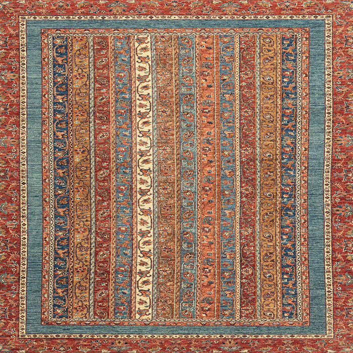 Square Machine Washable Abstract Fire Brick Red Rug, wshabs2609