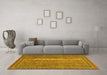 Machine Washable Abstract Yellow Modern Rug in a Living Room, wshabs2609yw