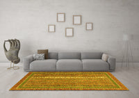 Machine Washable Abstract Yellow Modern Rug, wshabs2609yw