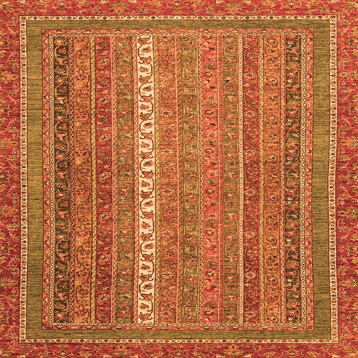 Square Machine Washable Abstract Orange Modern Area Rugs, wshabs2609org