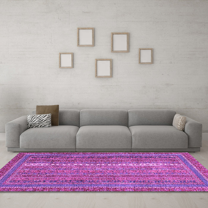 Machine Washable Abstract Purple Modern Area Rugs in a Living Room, wshabs2609pur
