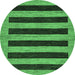 Round Machine Washable Abstract Emerald Green Modern Area Rugs, wshabs260emgrn