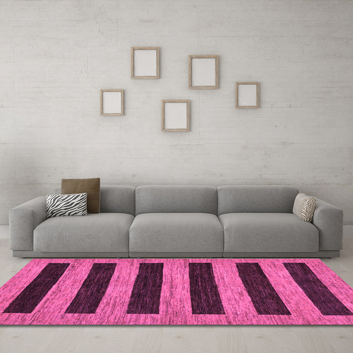 Machine Washable Abstract Purple Modern Area Rugs in a Living Room, wshabs260pur
