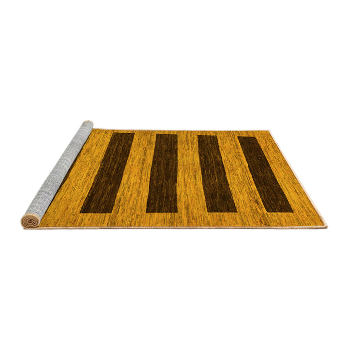 Sideview of Machine Washable Abstract Yellow Modern Rug, wshabs260yw