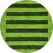 Round Machine Washable Abstract Green Modern Area Rugs, wshabs260grn