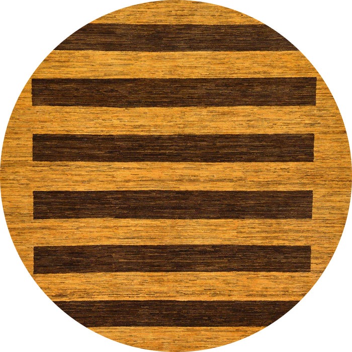 Round Machine Washable Abstract Saddle Brown Rug, wshabs260
