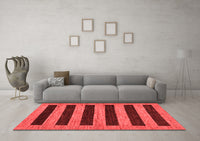 Machine Washable Abstract Red Modern Rug, wshabs260red