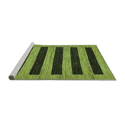 Sideview of Machine Washable Abstract Turquoise Modern Area Rugs, wshabs260turq