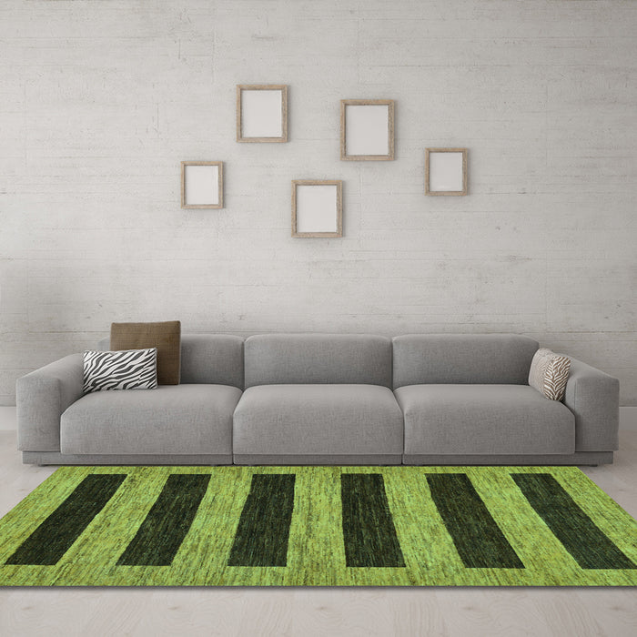 Machine Washable Abstract Turquoise Modern Area Rugs in a Living Room,, wshabs260turq
