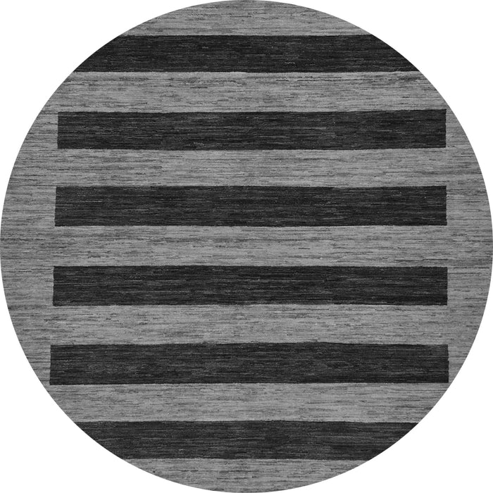 Round Machine Washable Abstract Gray Modern Rug, wshabs260gry