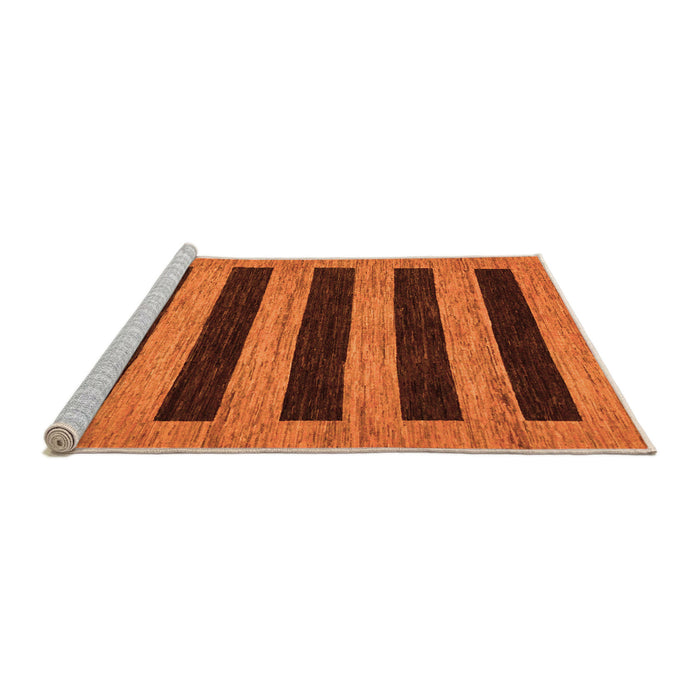 Sideview of Machine Washable Abstract Orange Modern Area Rugs, wshabs260org