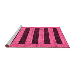 Sideview of Machine Washable Abstract Pink Modern Rug, wshabs260pnk