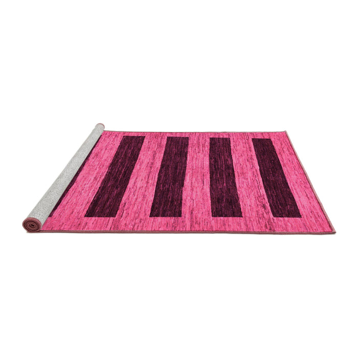 Sideview of Machine Washable Abstract Pink Modern Rug, wshabs260pnk