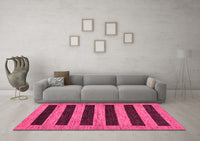 Machine Washable Abstract Pink Modern Rug, wshabs260pnk