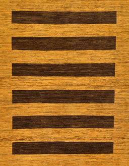 Machine Washable Abstract Saddle Brown Rug, wshabs260