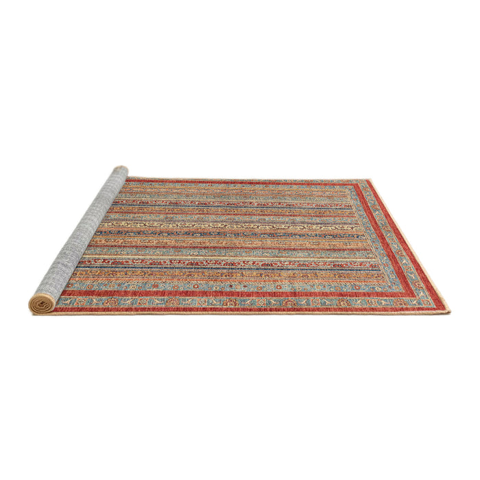 Sideview of Machine Washable Abstract Brown Sugar Brown Rug, wshabs2610