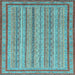 Square Abstract Light Blue Modern Rug, abs2610lblu