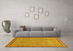 Machine Washable Abstract Yellow Modern Rug in a Living Room, wshabs2610yw