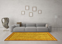 Machine Washable Abstract Yellow Modern Rug, wshabs2610yw