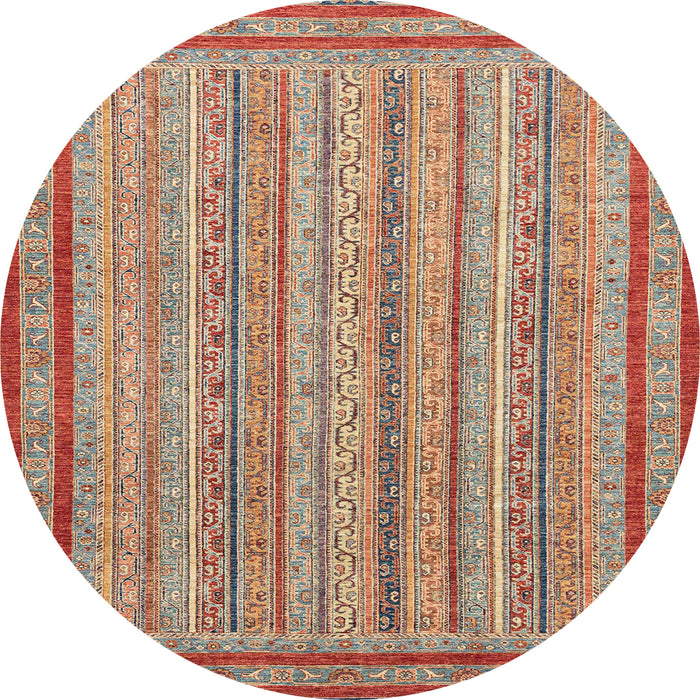 Round Machine Washable Abstract Brown Sugar Brown Rug, wshabs2610