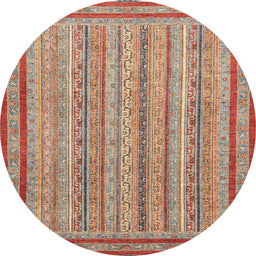 Round Abstract Brown Modern Rug, abs2610