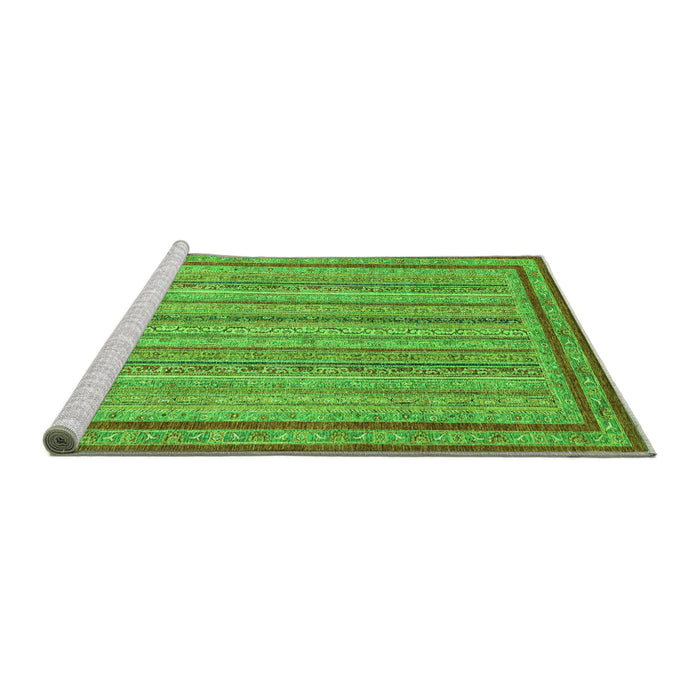 Sideview of Machine Washable Abstract Green Modern Area Rugs, wshabs2610grn